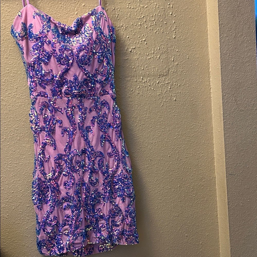 Pink and Purple Sequin Dress